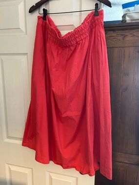 GAP Coral-Red A-Line Elastic Waist Skirt